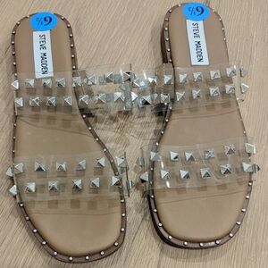 Steve Madden clear studded sandals